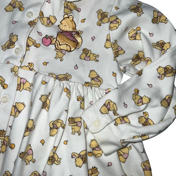Vintage Disney Classic Winnie the pooh embroidered button up cotton dress 4/5 - Picture 3 of 7